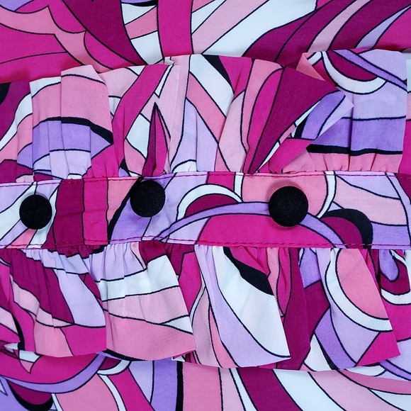 Smak Parlour NWT Multicolored Retro Mod Psychedelic Ruffle Mini Dress Size L - Picture 4 of 10